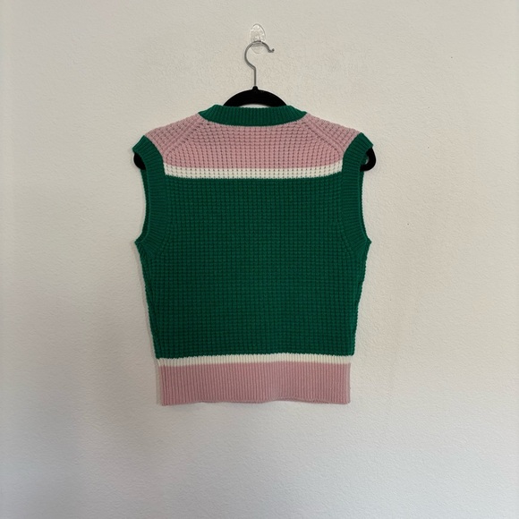 Marni Uniqlo V-Neck Sweater Vest Green Pink - Picture 4 of 6